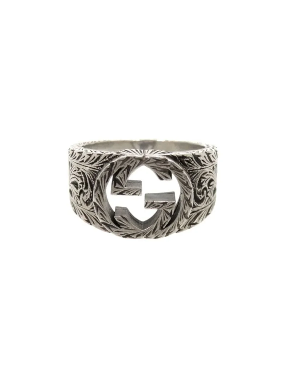 Gucci Interlocking G Arabesque 925 Sterling Silver Ring